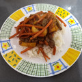El cooksnap de Mario Atanasio cuando hizo Ternera en salsa teriyaki con arroz basmati.