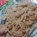 El cooksnap de Guadalupe Delgado cuando hizo Pollo con fideo y "salsa blanca".