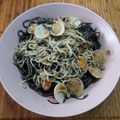 El cooksnap de Sr Rul cuando hizo Espaguetis ennegrecidos con gambas y gulas.