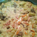 El cooksnap de Merche MR cuando hizo Calabacines y berenjenas con salsa de bacon y queso.