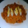 El cooksnap de Maruu cuando hizo Espaguetis con huevo y atún.