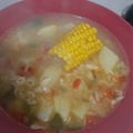 El cooksnap de Solange Medina cuando hizo Sopa de verduras con fideos.