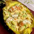 El cooksnap de Laura Cotter cuando hizo Cocktail de gambas en piña rellena.