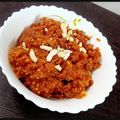 Madhu Jain का कुकस्नैप जब उन्होंने पनीरी गाजर का हलवा (Paneeri gajar ka halwa recipe in hindi) बनाया था।
