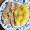 El cooksnap de Merche MR cuando hizo Filetes de jamón al ajillo y patatas salteadas con curry.