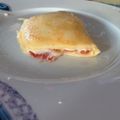 El cooksnap de Laura cuando hizo Creps salados de jamón serrano y queso.