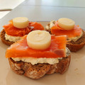 El cooksnap de Becky cuando hizo Pintxo de salmón con mayonesa de encurtidos.