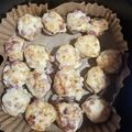 El cooksnap de Estefania cuando hizo Champis rellenos de jamón y queso en AirFryer.