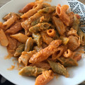 El cooksnap de Estefania Priego Yepes cuando hizo Macarrones con carne picada, tomate, nata, parmesano y verduras.