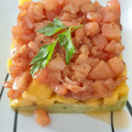El cooksnap de raquel cuando hizo Tartar de salmón y mango.