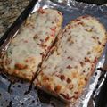 Danny Boy Clavell's cooksnap of when they made Pyro's Bar & Grill french bread pizza.