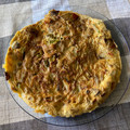 El cooksnap de TLLFAUS cuando hizo Tortilla de berenjena, cebolla y pimiento verde.