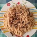 El cooksnap de Carlos Juanatey cuando hizo Espaguetis con champiñones salteados.