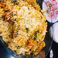 Naureen Khan Lodhi's cooksnap of when they made Chicken biryani.