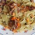 El cooksnap de Merche MR cuando hizo Pasta con carrilleras.