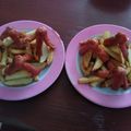 El cooksnap de Fathy Padilla cuando hizo Salchipulpos con papas fritas y aderezo de chipotle  estilo z.