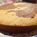 El cooksnap de Mika Noguera cuando hizo Torta saludable de banana marmolada.