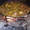 El cooksnap de carlos cuando hizo Paella de pollo y conejo.