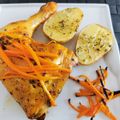 El cooksnap de Fer cuando hizo Pollo con zanahoria crujiente y patatas doradas.
