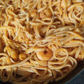 El cooksnap de Number One cuando hizo Tallarines con salsa de tomate y gambas.