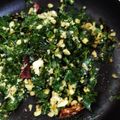 Rubina Dodhia's cooksnap of when they made Drumstick leaves peanut fry.
