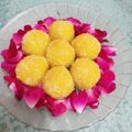 Kruti Bhatt's cooksnap of when they made Instant Coconut Laddoo with condensed milk.