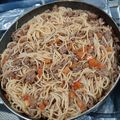 El cooksnap de Rey Jiménez cuando hizo Espagueti con carne molida.