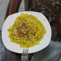 El cooksnap de Edward Sandoval cuando hizo Pasta en salsa con champiñones y atún.