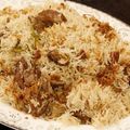 Sehrish Siddiq's cooksnap of when they made Beef pulao with green chutney and kachmoar.