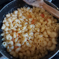 El cooksnap de Martha Nuñez cuando hizo Sopa codito, queso para nachos y chile morrón rojo.