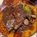 El cooksnap de Sergio cuando hizo Conejo en salsa de chocolate y castañas.