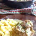 El cooksnap de Maximiliano Hoffmann cuando hizo Pollo al verdeo y champiñones.