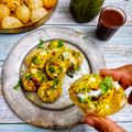 spicequeen's cooksnap of when they made Mumbai famous street food Instant Dahi puri chaat.