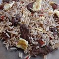 El cooksnap de Meel Moreno cuando hizo Arroz chaufa de carne.
