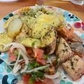 El cooksnap de Karen Auza T cuando hizo Salmón a la limonada con papas rústicas y ensalada a la chilena.