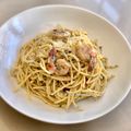 Cooksnap Dapur Yusfarisyia semasa beliau membuat Spaghetti Aglio Olio versi campak2.