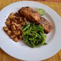 El cooksnap de LuzMa SG cuando hizo Salmón especiado con papas en freidora de aire.