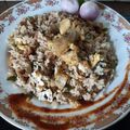 স্বর্নাক্ষী চ্যাটার্জি 's cooksnap of when they made এগ চিকেন ফ্রায়েড রাইস (egg chicken fried rice recipe in Bengali.