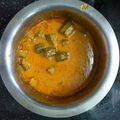 Rayyana Zakir's cooksnap of when they made வெண்டைக்காய் சுண்டல் குழம்பு(ladaysfnger chana gravy recipe in tamil).
