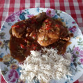 El cooksnap de Chio Gueva cuando hizo Muslos de Pollo Guisados.