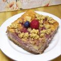 Cooksnap dari nurfitriani awanis untuk resep Raspberry Banana Cheesecake Streusel Squares