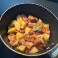 Mark Olino's cooksnap of when they made Pork Belly Filipino Adobo.