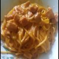 El cooksnap de Perla Morillo cuando hizo Espaguetti dominicano.