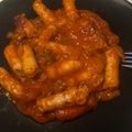 El cooksnap de Andrea DN cuando hizo Salchichas en salsa.