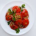 Kalpna's cooksnap of when they made Mediterranean style Baked Stuffed Tomato.