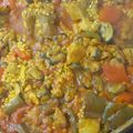 El cooksnap de Ari Rodriguez cuando hizo Arroz meloso de cerdo, mejillones y pollo.