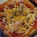 El cooksnap de Lola Pérez cuando hizo Pizza jamón York y queso.
