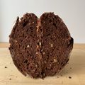Cooksnap dari NatureAhead untuk resep Sourdough Chocolate hazelnut raisin brownie rustic bread