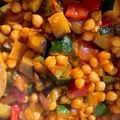 El cooksnap de Elena Zornoza cuando hizo Wok vegano de garbanzos con berenjenas y calabacín.
