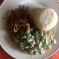 El cooksnap de Sergio Victoria cuando hizo Carne desmechada (desmenuzada, ropa vieja), ensalada y arroz.